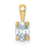 14k 1/2 carat Lab Grown Diamond VS+ F+ Oval Complete Four Prong Pendant