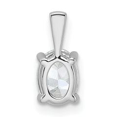 14k White Gold 3/4 carat Lab Grown Diamond VS+ F+ Oval Complete Four Prong Pendant
