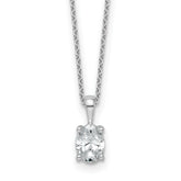 14k White Gold 3/4 carat Lab Grown Diamond VS+ F+ Oval Complete 18 inch Four Prong Pendant Necklace