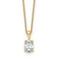 14k 3/4 carat Certified Lab Grown Diamond VS/SI+ G+ Oval Complete 18 inch Four Prong Pendant Necklace