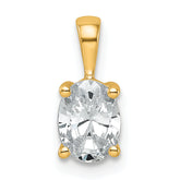 14k 3/4 carat Certified Lab Grown Diamond VS+ F+ Oval Complete Four Prong Pendant