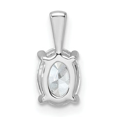 14k White Gold 1 carat Lab Grown Diamond VS+ F+ Oval Complete Four Prong Pendant