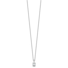 14k White Gold 1 carat Certified Lab Grown Diamond VS+ F+ Oval Complete 18 inch Four Prong Pendant Necklace