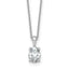 14k White Gold 1 carat Lab Grown Diamond VS+ F+ Oval Complete 18 inch Four Prong Pendant Necklace