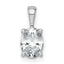 14k White Gold 1 carat Certified Lab Grown Diamond VS+ F+ Oval Complete Four Prong Pendant