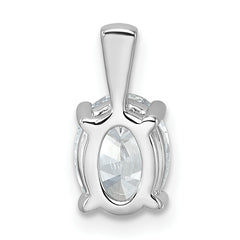 14k White Gold 1 1/2 carat Certified Lab Grown Diamond VS/SI+ G+ Oval Complete Four Prong Pendant