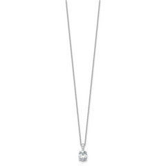 14k White Gold 1 1/2 carat Certified Lab Grown Diamond VS/SI+ G+ Oval Complete 18 inch Four Prong Pendant Necklace