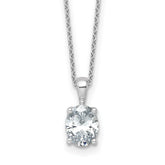 14k White Gold 1 1/2 carat Lab Grown Diamond VS/SI+ G+ Oval Complete 18 inch Four Prong Pendant Necklace