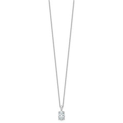 14k White Gold 2 carat Lab Grown Diamond VS/SI+ G+ Oval Complete 18 inch Four Prong Pendant Necklace