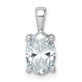 14k White Gold 2 carat Certified Lab Grown Diamond VS/SI+ G+ Oval Complete Four Prong Pendant
