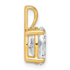 14k 2 carat Lab Grown Diamond VS+ F+ Oval Complete Four Prong Pendant