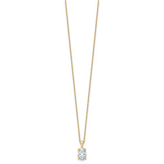 14k 2 carat Lab Grown Diamond VS/SI+ G+ Oval Complete 18 inch Four Prong Pendant Necklace
