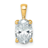 14k 2 carat Certified Lab Grown Diamond VS/SI+ G+ Oval Complete Four Prong Pendant