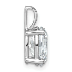 14k White Gold 2 1/2 carat Lab Grown Diamond VS+ F+ Oval Complete Four Prong Pendant