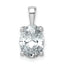 14k White Gold 2 1/2 carat Lab Grown Diamond VS+ F+ Oval Complete Four Prong Pendant