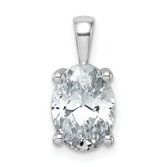 14k White Gold 2 1/2 carat Lab Grown Diamond VS+ F+ Oval Complete Four Prong Pendant