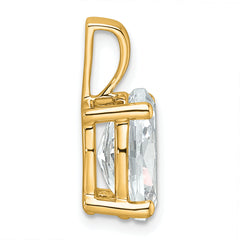 14k 3 carat Lab Grown Diamond VS/SI+ G+ Oval Complete Four Prong Pendant