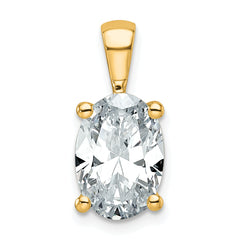 14k 3 carat Certified Lab Grown Diamond VS/SI+ G+ Oval Complete Four Prong Pendant