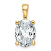 14k 4 carat Certified Lab Grown Diamond VS/SI+ G+ Oval Complete Four Prong Pendant