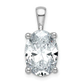 14k White Gold 5 carat Lab Grown Diamond VS/SI+ G+ Oval Complete Four Prong Pendant
