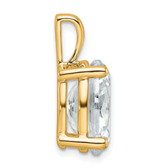 14k 5 carat Lab Grown Diamond VS/SI+ G+ Oval Complete Four Prong Pendant