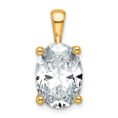 14k 5 carat Certified Lab Grown Diamond VS/SI+ G+ Oval Complete Four Prong Pendant