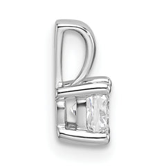 14k White Gold 1/2 carat Lab Grown Diamond VS+ F+ Cushion Complete Four Prong Pendant