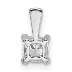 14k White Gold 1/2 carat Lab Grown Diamond VS/SI+ G+ Cushion Complete Four Prong Pendant