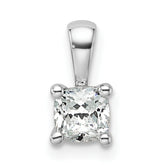 14k White Gold 1/2 carat Certified Lab Grown Diamond VS+ F+ Cushion Complete Four Prong Pendant
