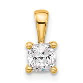14k 1/2 carat Lab Grown Diamond VS/SI+ G+ Cushion Complete Four Prong Pendant