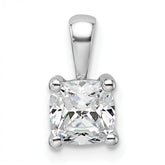 14k White Gold 3/4 carat Certified Lab Grown Diamond VS/SI+ G+ Cushion Complete Four Prong Pendant