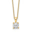 14k 3/4 carat Certified Lab Grown Diamond VS/SI+ G+ Cushion Complete 18 inch Four Prong Pendant Necklace