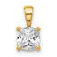 14k 3/4 carat Lab Grown Diamond VS/SI+ G+ Cushion Complete Four Prong Pendant