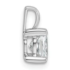 14k White Gold 1 carat Lab Grown Diamond VS/SI+ G+ Cushion Complete Four Prong Pendant