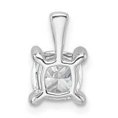 14k White Gold 1 carat Certified Lab Grown Diamond VS+ F+ Cushion Complete Four Prong Pendant
