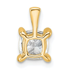 14k 1 carat Certified Lab Grown Diamond VS/SI+ G+ Cushion Complete Four Prong Pendant