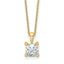 14k 1 carat Certified Lab Grown Diamond VS+ F+ Cushion Complete 18 inch Four Prong Pendant Necklace