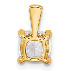 14k 1 1/2 carat Certified Lab Grown Diamond VS/SI+ G+ Cushion Complete Four Prong Pendant