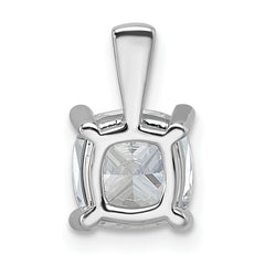 14k White Gold 2 carat Certified Lab Grown Diamond VS+ F+ Cushion Complete Four Prong Pendant