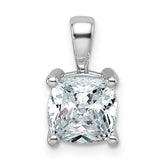 14k White Gold 2 carat Certified Lab Grown Diamond VS+ F+ Cushion Complete Four Prong Pendant