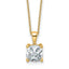 14k 2 carat Certified Lab Grown Diamond VS/SI+ G+ Cushion Complete 18 inch Four Prong Pendant Necklace