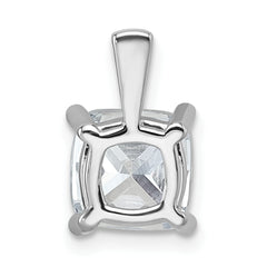 14k White Gold 2 1/2 carat Certified Lab Grown Diamond VS/SI+ G+ Cushion Complete Four Prong Pendant