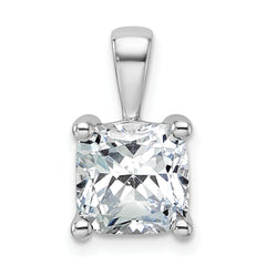 14k White Gold 3 carat Certified Lab Grown Diamond VS+ F+ Cushion Complete Four Prong Pendant