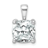 14k White Gold 5 carat Certified Lab Grown Diamond VS+ F+ Cushion Complete Four Prong Pendant