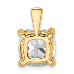 14k 5 carat Lab Grown Diamond VS+ F+ Cushion Complete Four Prong Pendant