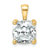 14k 5 carat Certified Lab Grown Diamond VS+ F+ Cushion Complete Four Prong Pendant