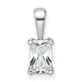 14k White Gold 1/2 carat Certified Lab Grown Diamond VS+ F+ Radiant Complete Four Prong Pendant