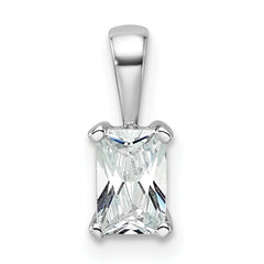 14k White Gold 1/2 carat Certified Lab Grown Diamond VS+ F+ Radiant Complete Four Prong Pendant