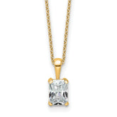 14k 3/4 carat Lab Grown Diamond VS+ F+ Radiant Complete 18 inch Four Prong Pendant Necklace