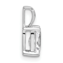 14k White Gold 1 carat Certified Lab Grown Diamond VS+ F+ Radiant Complete Four Prong Pendant